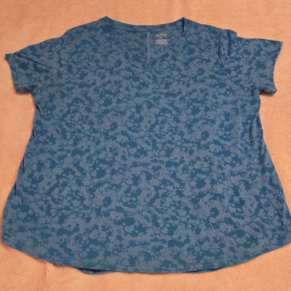 Stylish Blue Floral Short Sleeve Top